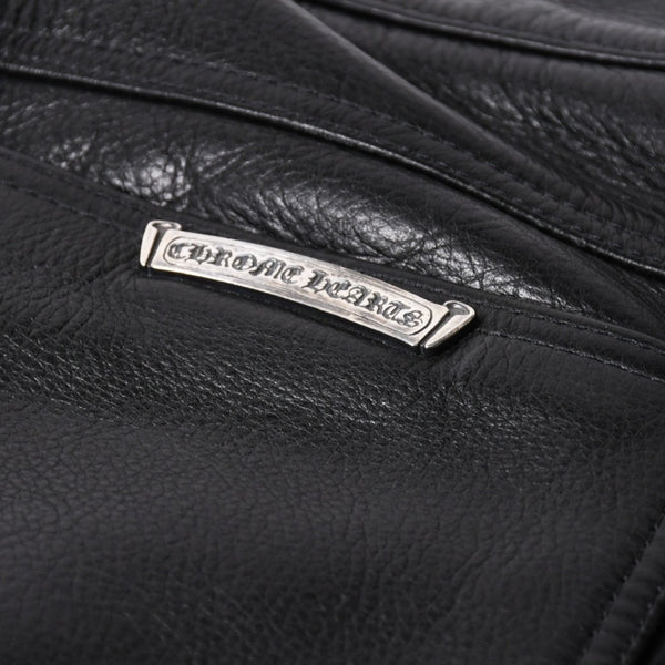 極美品 CHROME HEARTS クロムハーツ 5-POCKET FLARE KNEE フレアニー 5ポケット レザーパンツ サイズ32R オールドモデル 中古 4a005927