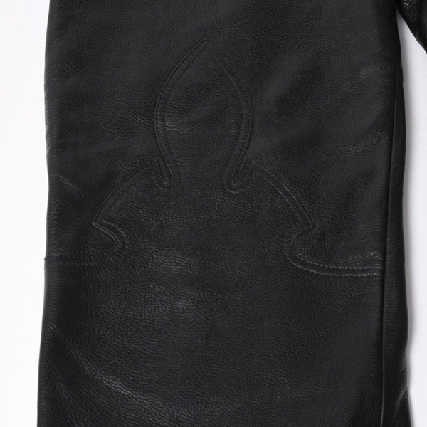 極美品 CHROME HEARTS クロムハーツ 5-POCKET FLARE KNEE フレアニー 5ポケット レザーパンツ サイズ32R オールドモデル 中古 4a005927