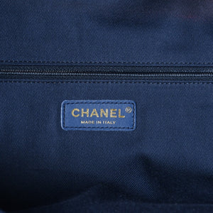 Very good condition CHANEL Boston bag shoulder bag wild stitch 28th series here mark Large Bowling Bag denim leather gold hardware used 4a005955