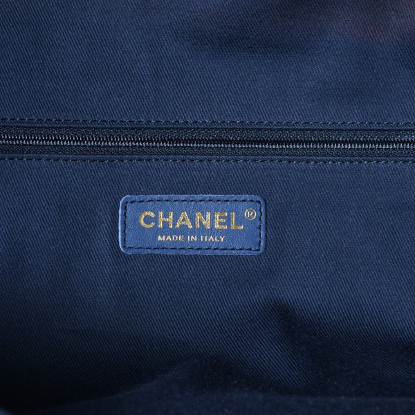 Very good condition CHANEL Boston bag shoulder bag wild stitch 28th series here mark Large Bowling Bag denim leather gold hardware used 4a005955