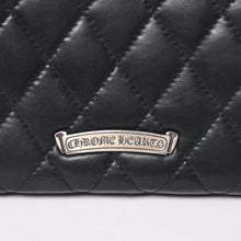 画像をギャラリービューアに読み込む, 極美品 CHROME HEARTS クロムハーツ ディナーバッグ クラッチバッグ ラージクロス マトラッセ ラムスキン ブラック 中古 4a004080