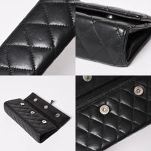 画像をギャラリービューアに読み込む, 極美品 CHROME HEARTS クロムハーツ ディナーバッグ クラッチバッグ ラージクロス マトラッセ ラムスキン ブラック 中古 4a004080