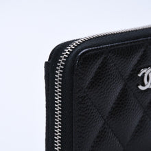 画像をギャラリービューアに読み込む, 極美品 CHANEL シャネル クラシックジップ コインパース AP0216 キャビアスキン ランダム番台 マトラッセ ココマーク 財布 小銭入れ シルバー金具 中古 4a003983