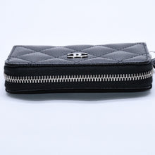 画像をギャラリービューアに読み込む, 極美品 CHANEL シャネル クラシックジップ コインパース AP0216 キャビアスキン ランダム番台 マトラッセ ココマーク 財布 小銭入れ シルバー金具 中古 4a003983