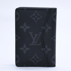 新品同様 LOUIS VUITTON ルイヴィトン モノグラムエクリプス オーガナイザードゥポッシュ 二つ折りカードケース M61696 中古 4a003981