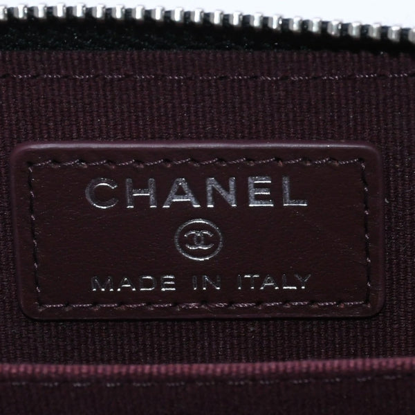 極美品 CHANEL シャネル クラシックジップ コインパース AP0216 キャビアスキン ランダム番台 マトラッセ ココマーク 財布 小銭入れ シルバー金具 中古 4a003983