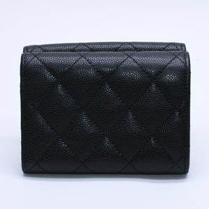 CHANEL Small Flap Wallet AP3081 Playing Card Motif Caviar Skin Black Red Heart Spade Mini Wallet Trifold Wallet Gold Hardware Good Condition Used 4a003881