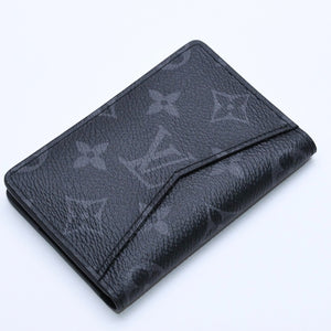 新品同様 LOUIS VUITTON ルイヴィトン モノグラムエクリプス オーガナイザードゥポッシュ 二つ折りカードケース M61696 中古 4a003981