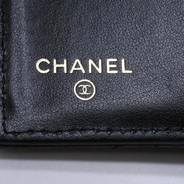 CHANEL Small Flap Wallet AP3081 Playing Card Motif Caviar Skin Black Red Heart Spade Mini Wallet Trifold Wallet Gold Hardware Good Condition Used 4a003881