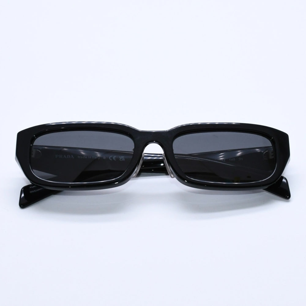 極美品 PRADA プラダ サングラス アイウェア SPR B06-F サイズ55□18 145 プラスチック ブラック 中古 4a003987