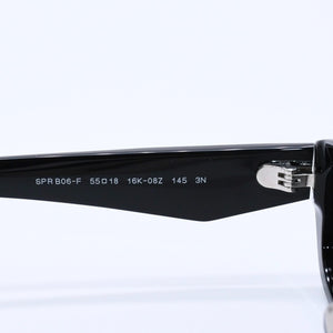 極美品 PRADA プラダ サングラス アイウェア SPR B06-F サイズ55□18 145 プラスチック ブラック 中古 4a003987