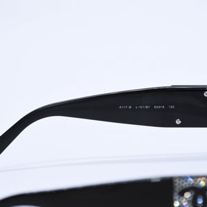 Mint condition CHANEL rimless sunglasses with side rhinestones, square frame, and Coco Mark, black frame, 4117-B 62◻16 125 Used 4a004031