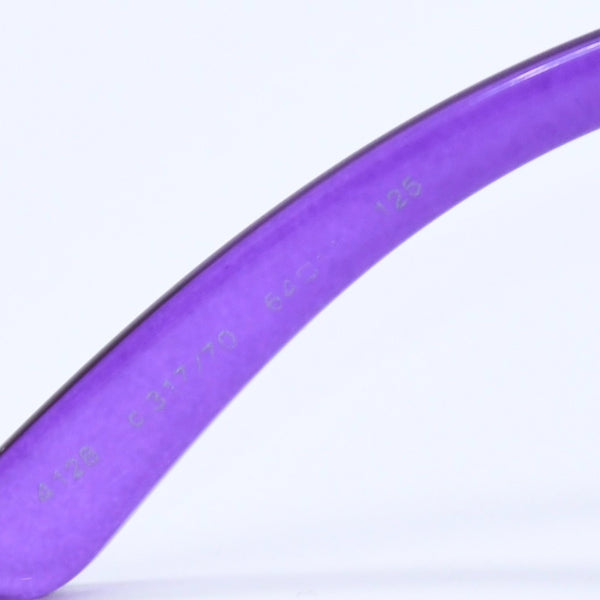 Very Good Condition CHANEL Teardrop Side Coco Mark Purple Frame Silver Hardware Sunglasses 4128 Used 4a004032