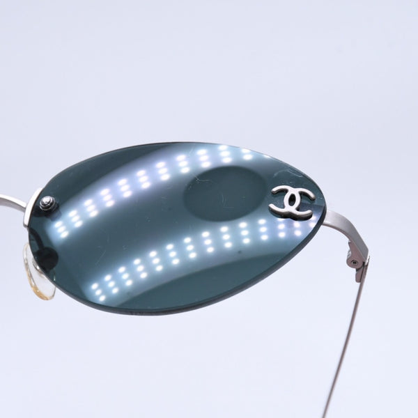 CHANEL シャネル リムレス サングラス アイウェア スクエア ココマーク 53□19 130 シルバーフレーム 4003 美品 中古 4a003985