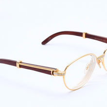 画像をギャラリービューアに読み込む, 極美品 CARTIER カルティエ トリニティ 伊達メガネ アイウェア サイズ52□16 135 ウッドテンプル メタル GP 中古 4a004170