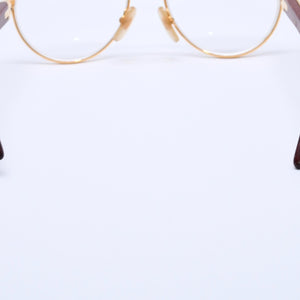 Very Good Condition CARTIER Trinity Date Glasses Eyewear Size 52□16 135 Wood Temple Metal GP Used 4a004170