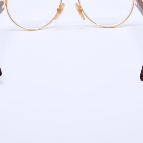 Very Good Condition CARTIER Trinity Date Glasses Eyewear Size 52□16 135 Wood Temple Metal GP Used 4a004170