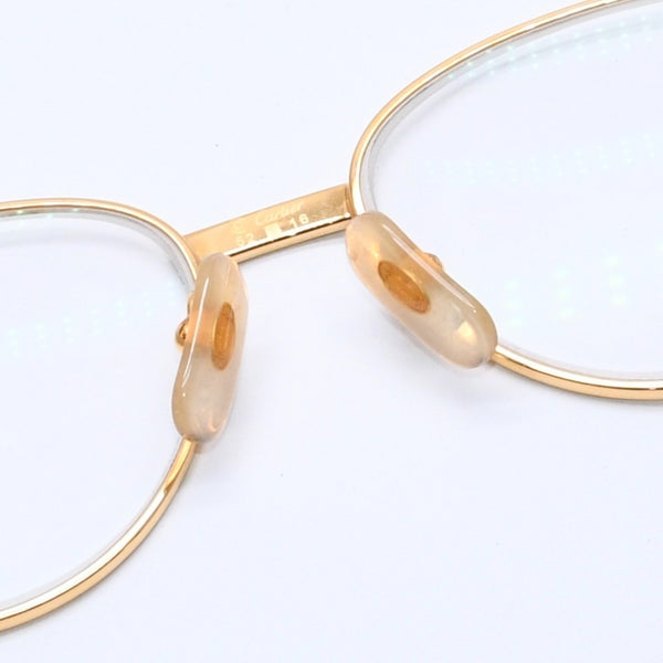 Very Good Condition CARTIER Trinity Date Glasses Eyewear Size 52□16 135 Wood Temple Metal GP Used 4a004170