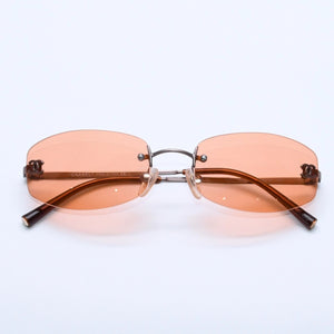 極美品 CHANEL シャネル Sunglasses サングラス 4002 サイドココマーク 54◻︎19 130 オレンジレンズ 中古 4a004053