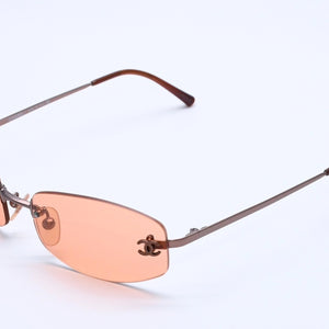 極美品 CHANEL シャネル Sunglasses サングラス 4002 サイドココマーク 54◻︎19 130 オレンジレンズ 中古 4a004053