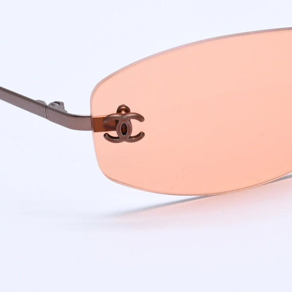 極美品 CHANEL シャネル Sunglasses サングラス 4002 サイドココマーク 54◻︎19 130 オレンジレンズ 中古 4a004053