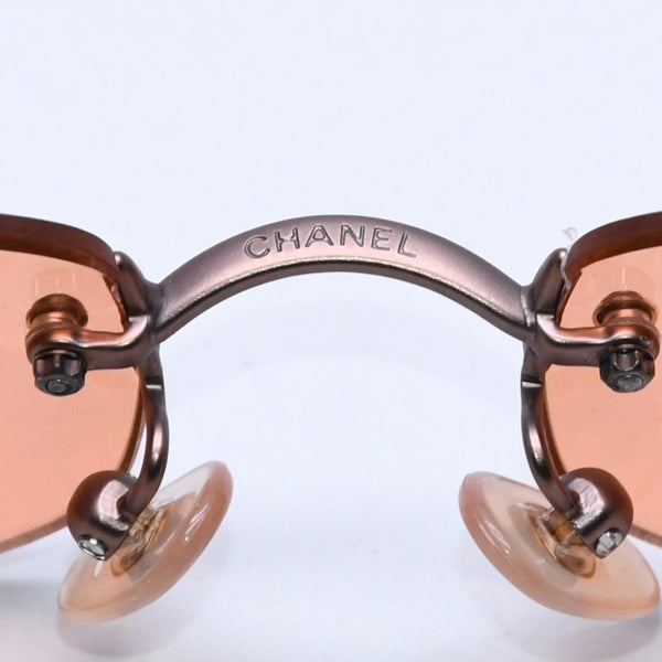 極美品 CHANEL シャネル Sunglasses サングラス 4002 サイドココマーク 54◻︎19 130 オレンジレンズ 中古 4a004053