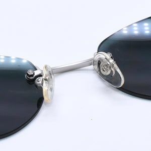 CHANEL シャネル リムレス サングラス アイウェア スクエア ココマーク 53□19 130 シルバーフレーム 4003 美品 中古 4a003985