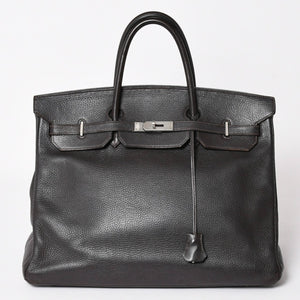 HERMES Birkin 40 Chocolate Togo Leather 40cm Handbag◻F stamp, silver hardware, handbag, pre-owned, item number 4a004165