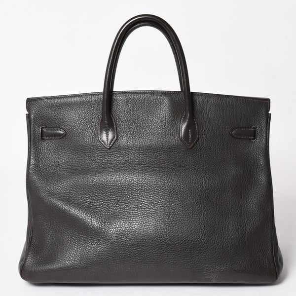 HERMES Birkin 40 Chocolate Togo Leather 40cm Handbag◻F stamp, silver hardware, handbag, pre-owned, item number 4a004165