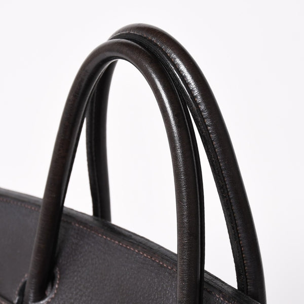 HERMES Birkin 40 Chocolate Togo Leather 40cm Handbag◻F stamp, silver hardware, handbag, pre-owned, item number 4a004165