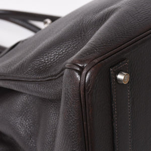 HERMES Birkin 40 Chocolate Togo Leather 40cm Handbag◻F stamp, silver hardware, handbag, pre-owned, item number 4a004165