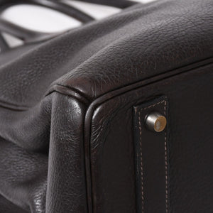 HERMES Birkin 40 Chocolate Togo Leather 40cm Handbag◻F stamp, silver hardware, handbag, pre-owned, item number 4a004165