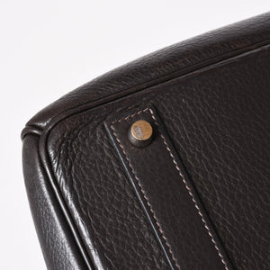HERMES Birkin 40 Chocolate Togo Leather 40cm Handbag◻F stamp, silver hardware, handbag, pre-owned, item number 4a004165