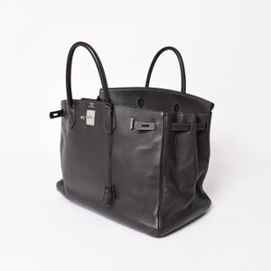 HERMES Birkin 40 Chocolate Togo Leather 40cm Handbag◻F stamp, silver hardware, handbag, pre-owned, item number 4a004165
