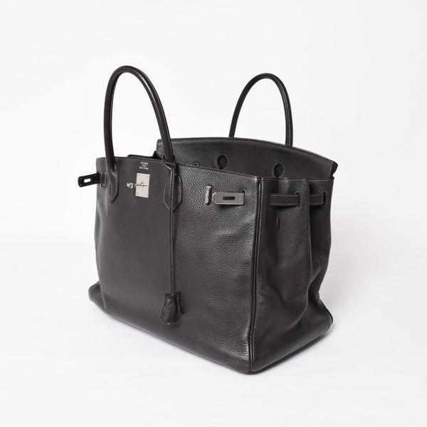 HERMES Birkin 40 Chocolate Togo Leather 40cm Handbag◻F stamp, silver hardware, handbag, pre-owned, item number 4a004165