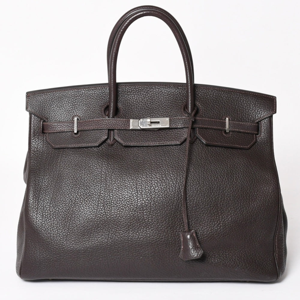 HERMES エルメス バーキン40 ショコラ トリヨンクレマンス 40cm ハンドバッグ◻︎G刻印 シルバー金具 ハンドバッグ 中古 4a004164