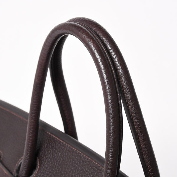 HERMES Birkin 40 Chocolate Taurillon Clemence Leather 40cm Handbag◻G stamp, silver hardware, handbag, pre-owned, item number 4a004164
