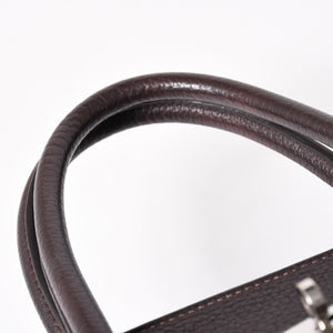 HERMES Birkin 40 Chocolate Taurillon Clemence Leather 40cm Handbag◻G stamp, silver hardware, handbag, pre-owned, item number 4a004164