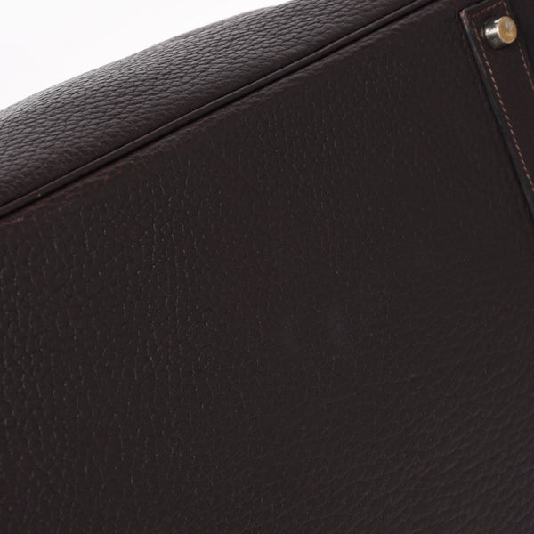 HERMES Birkin 40 Chocolate Taurillon Clemence Leather 40cm Handbag◻G stamp, silver hardware, handbag, pre-owned, item number 4a004164