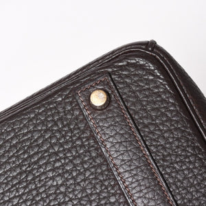 HERMES Birkin 40 Chocolate Taurillon Clemence Leather 40cm Handbag◻G stamp, silver hardware, handbag, pre-owned, item number 4a004164
