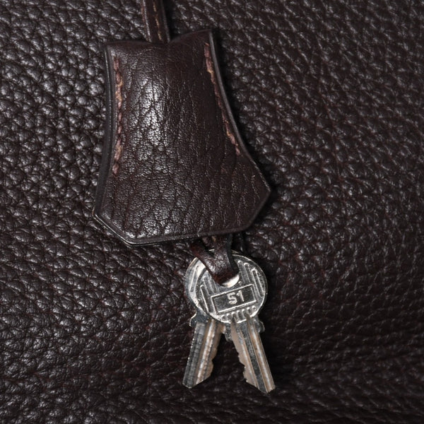 HERMES Birkin 40 Chocolate Taurillon Clemence Leather 40cm Handbag◻G stamp, silver hardware, handbag, pre-owned, item number 4a004164