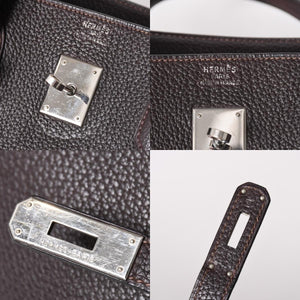 HERMES Birkin 40 Chocolate Taurillon Clemence Leather 40cm Handbag◻G stamp, silver hardware, handbag, pre-owned, item number 4a004164