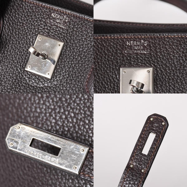 HERMES Birkin 40 Chocolate Taurillon Clemence Leather 40cm Handbag◻G stamp, silver hardware, handbag, pre-owned, item number 4a004164