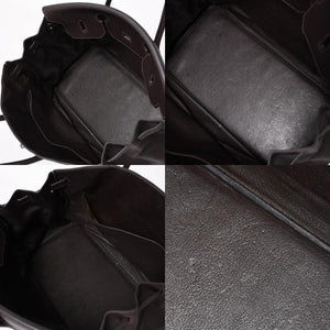 HERMES Birkin 40 Chocolate Taurillon Clemence Leather 40cm Handbag◻G stamp, silver hardware, handbag, pre-owned, item number 4a004164