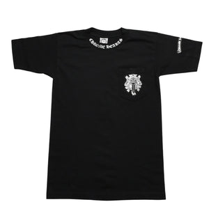 極美品 CHROME HEARTS クロムハーツ ダガーポケットTシャツ Black ブラック Silver シルバー サイズS 中古 4a003991