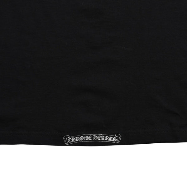 極美品 CHROME HEARTS クロムハーツ ダガーポケットTシャツ Black ブラック Silver シルバー サイズS 中古 4a003991