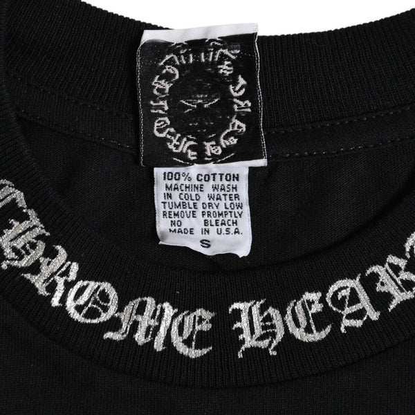 極美品 CHROME HEARTS クロムハーツ ダガーポケットTシャツ Black ブラック Silver シルバー サイズS 中古 4a003991