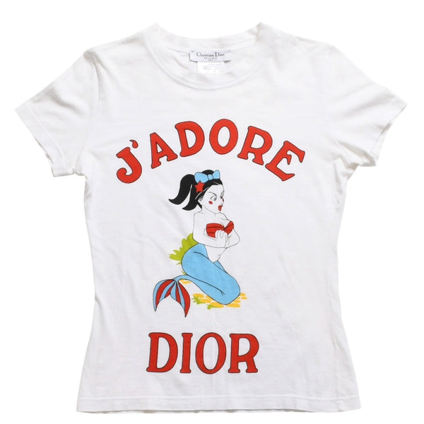 極美品 Christian Dior クリスチャンディオール J'ADORE DIOR ジャドール 半袖Tシャツ 2A12155028 サイズ38 ガリアーノ期 中古 4a004000
