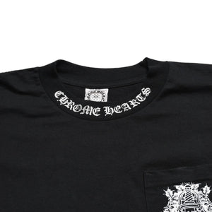 極美品 CHROME HEARTS クロムハーツ ダガーポケットTシャツ Black ブラック Silver シルバー サイズS 中古 4a003991