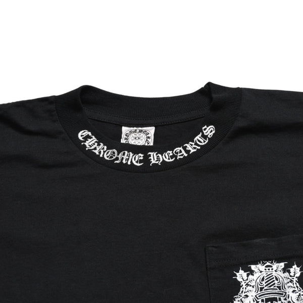 極美品 CHROME HEARTS クロムハーツ ダガーポケットTシャツ Black ブラック Silver シルバー サイズS 中古 4a003991